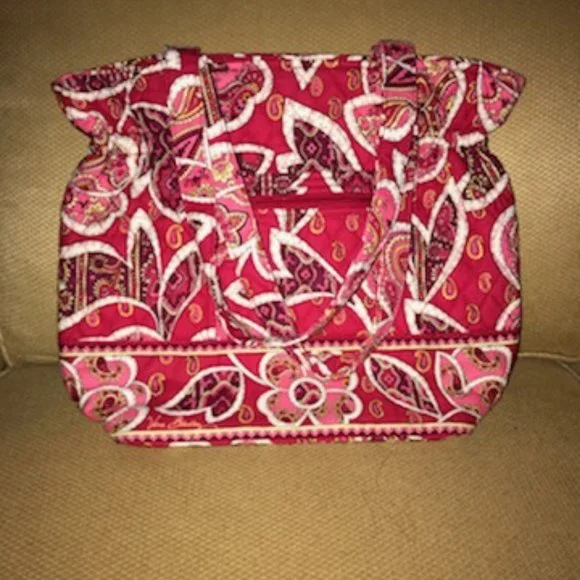 Rosy Posies Laura Cinch Tote Vera Bradley shoulder bag tote Retired Spring 2012 - Picture 2 of 11